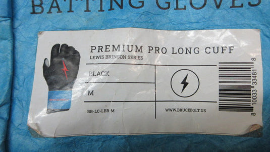 Used Bruce Bolt Bear Series Long Cuff Batting Gloves - Size Medium
