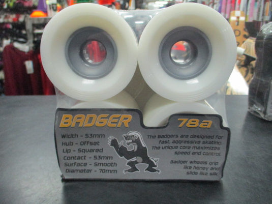 Hooligan Badger 70mm 78a Longboard Wheels White