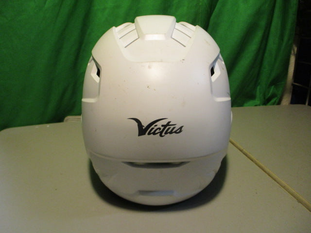 Load image into Gallery viewer, Used Victus White Jr Batting Helmet W/ jaw Guard 6 1/2- 7 1/2 jaw Guard
