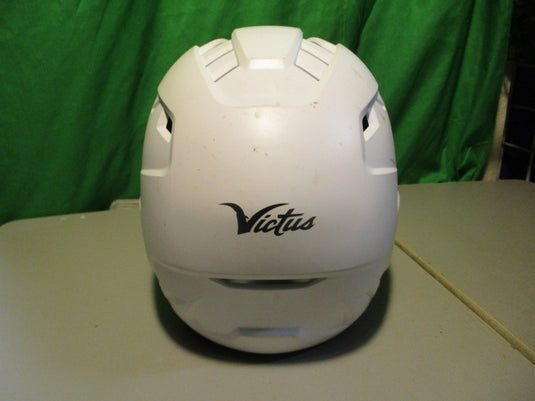 Used Victus White Jr Batting Helmet W/ jaw Guard 6 1/2- 7 1/2 jaw Guard