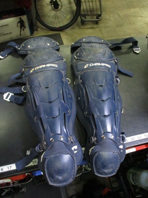 Used Champro Optimus MVP+ Intermediate Shin Guards in Navy