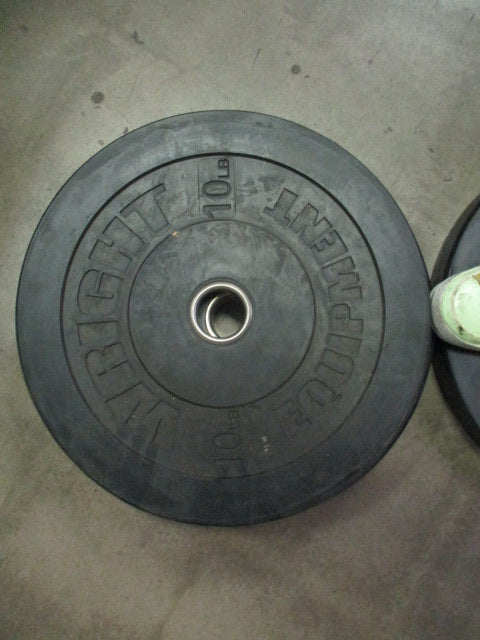 Used Pair of Wright 10 lb Black Olympic Bumper Plates 2 pc