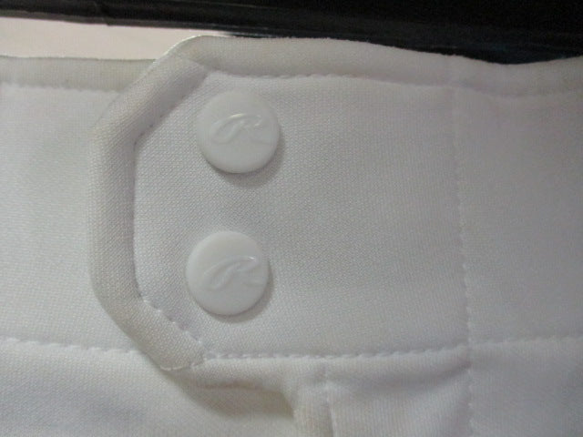 Load image into Gallery viewer, Used Rawlings White Open Bottom Baseball Pants Adult XL W/ Green Piping
