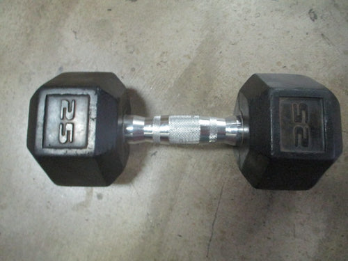 Used 25lb Rubber Dumbbell