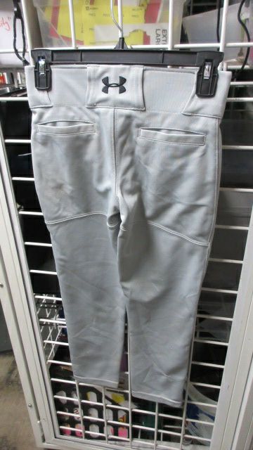Load image into Gallery viewer, Used Under Armour Grey Open Bottom Pants Youth Size Medium - wear

