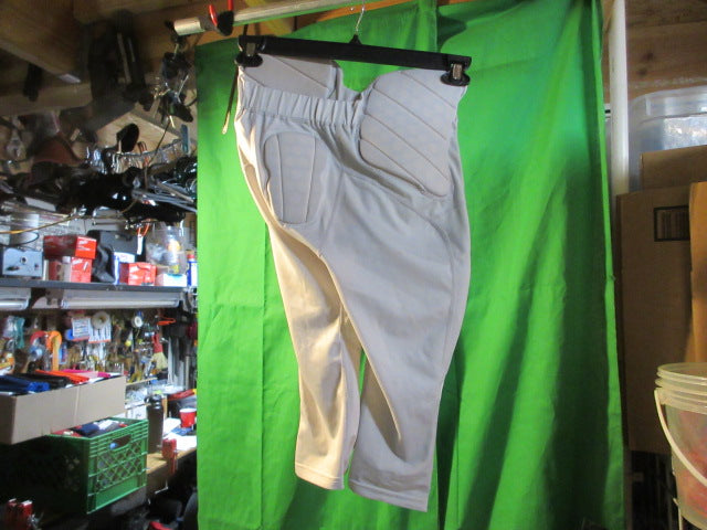 Load image into Gallery viewer, Used Under Armour 7-Pad Integrated White Youth Large Practice Pants
