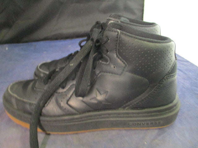 Load image into Gallery viewer, Used Converse Mid Top Faux Leather Sneakers Size 3.5
