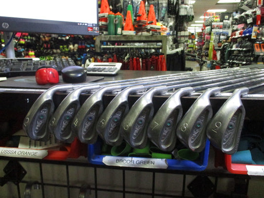 Used Ping EYE 2 Karsten Right Hand Iron Set 2-9 (4 Iron Has a Blue Dot)