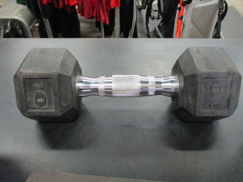 Used 10LB Rubber Hex Dumbbell