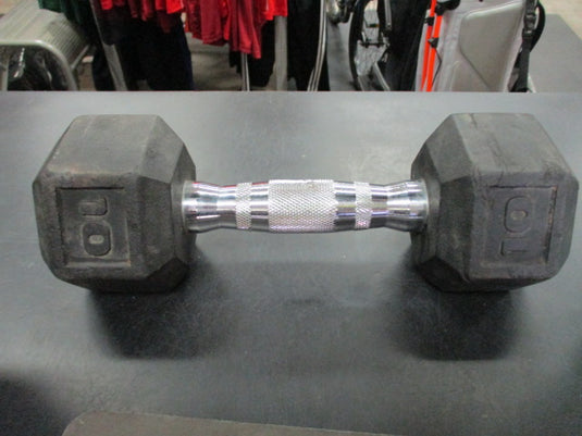 Used 10LB Rubber Hex Dumbbell