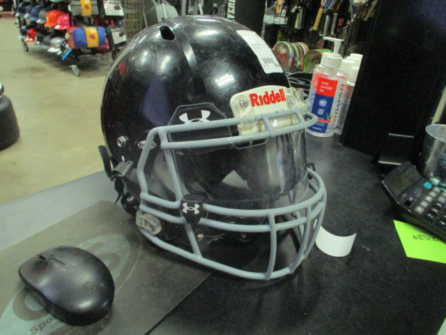Load image into Gallery viewer, Used Riddell Victor Black Youth Football Helmet Size Small-Medium w/ Visor

