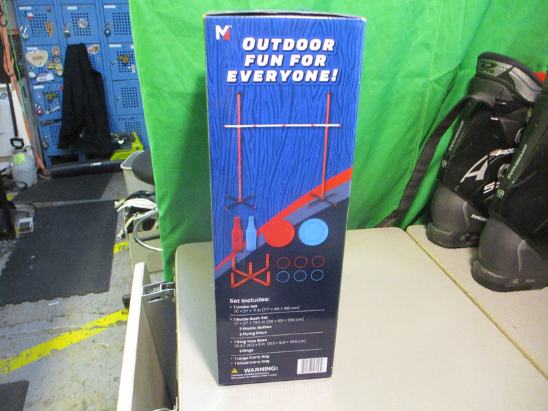 Load image into Gallery viewer, Minnark 3-In-1 Outdoor Yard Games Ring Toss, Bottle Bash, Limbo
