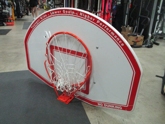 Used Bison 6 in 1 Basketball hoop and height adjusting backboard