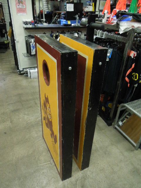 Load image into Gallery viewer, Used Homemade Wood ASU Branded Corn Hole Board Set of Two 48x24"
