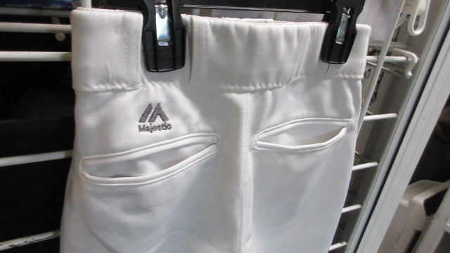 Load image into Gallery viewer, Used Majestic White Baseball Pants Size Youth Small
