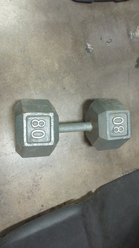 Used 80 LB Cast Iron Dumbbell