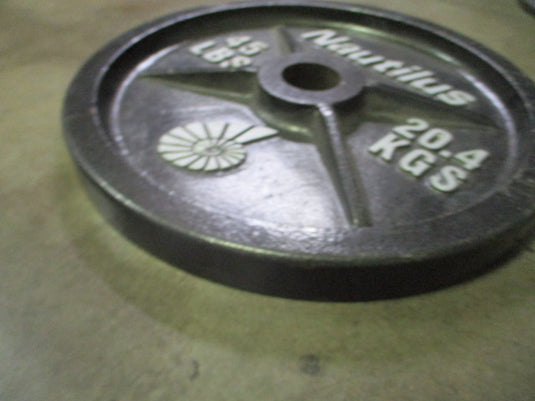 Used Nautilus 45LB Cast Iron Olympic Weight Plate