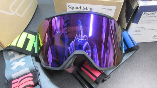 New Smith Squad Mag Chromapop Violet Mirror Ski Goggle - Size Med/LG