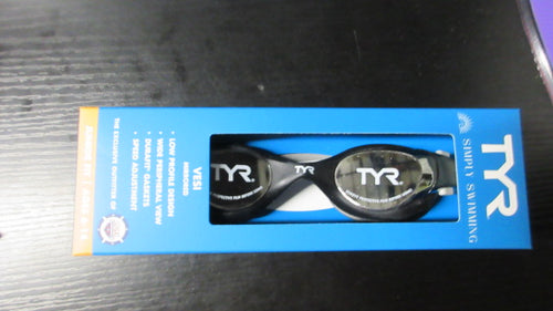 New TYR Vessi Jr Swim Goggles - - Black/Gold Mirrored