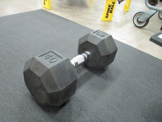 Used 40LB Rubber Hex Dumbbell