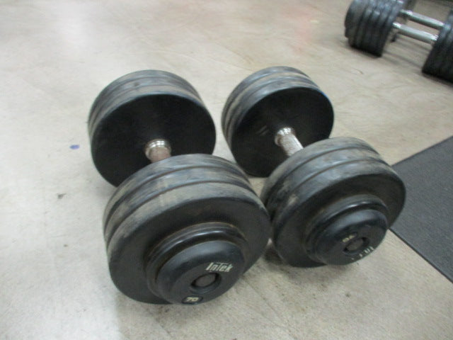 Load image into Gallery viewer, Used Intek 70 LB Rubber Dumbbell - PAIR
