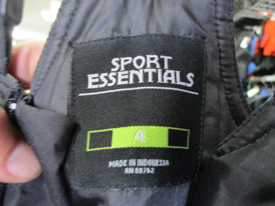 Used Sports Essemtials Size Youth 4 Snow Bibs