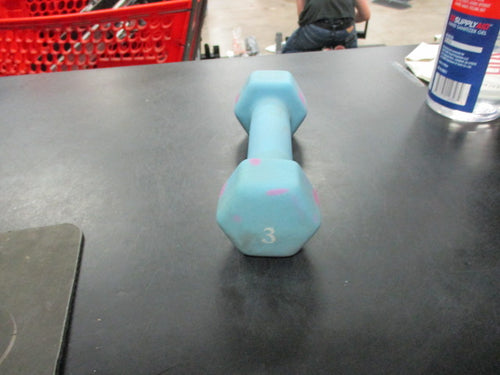 Used Cap 3 LB Rubber Hex Dumbbell