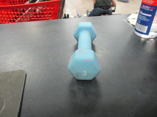 Used Cap 3 LB Rubber Hex Dumbbell