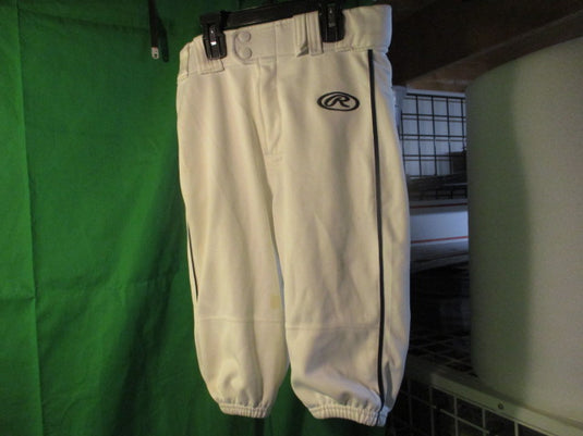 Used Rawlings White w/ Navy Piping Knicker Baseball Pants Size Youth Medium