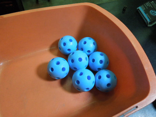 Used Mini Solid Plastic Blue Hit Training Balls 7ct