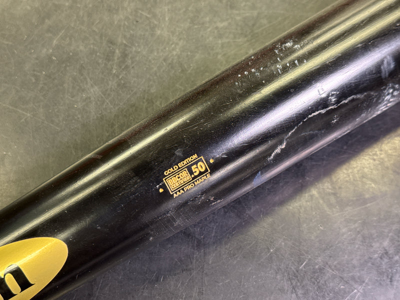 Load image into Gallery viewer, Used Baum Gold Edition AAA Pro Maple BBCOR Wood Baseball Bat 32 in
