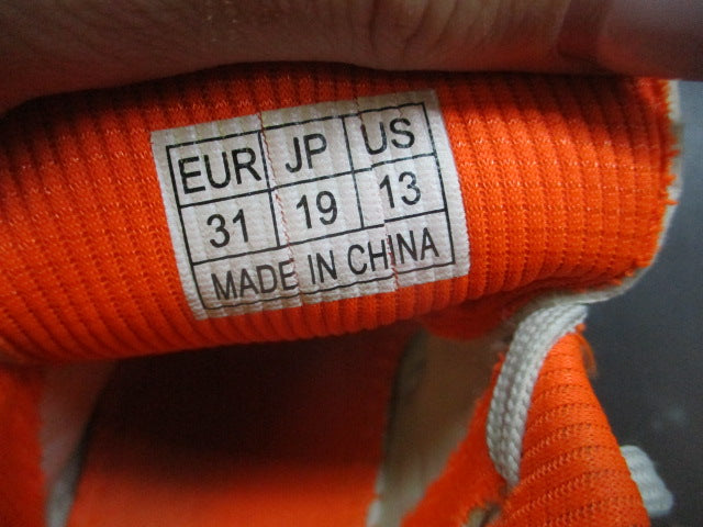 Load image into Gallery viewer, Used Kids' Silver Black Orange Lace-Up Cleats - Size 13

