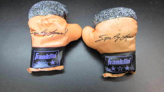 Used Franklin 1785 Sugar Ray Leonard Boxing Gloves - 8oz Youth *Ripped Middle*