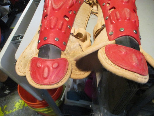 Used Adult Red Catchers Shin Guards