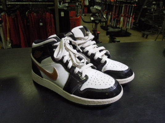 Used Nike Air Jordan 1s Patent Leather Gold and Black Size 4Y