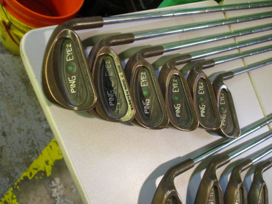 Used Ping EYE 2 Green Dot RH Beryllium IRON SET 2-PW-SW Matching Serial
