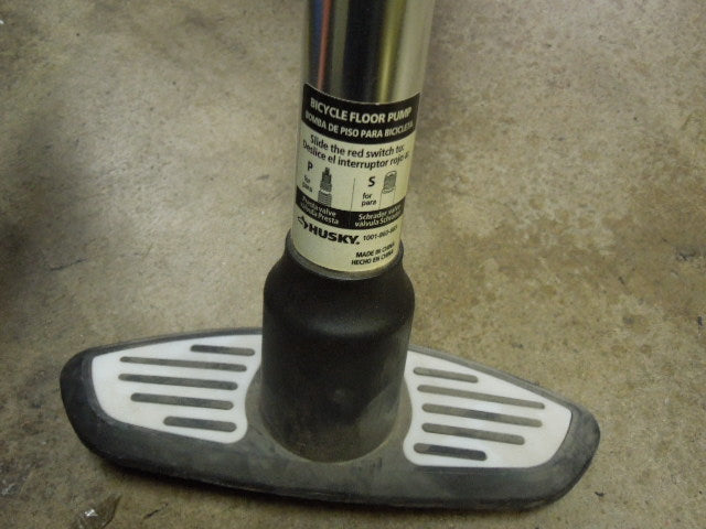 Load image into Gallery viewer, Used Husky Bike Floor Pump with Preasure Gauge
