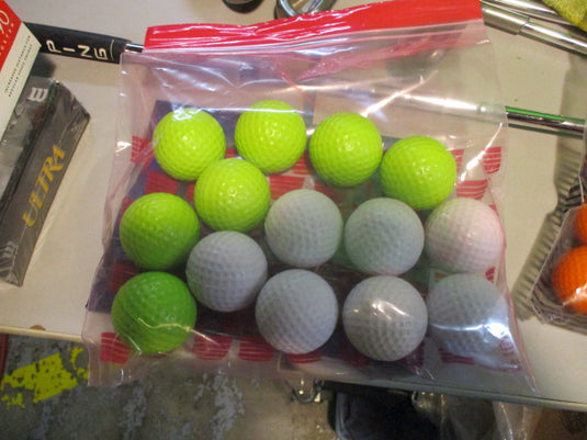 Used Foam Green and White Golf Balls 14 Pack