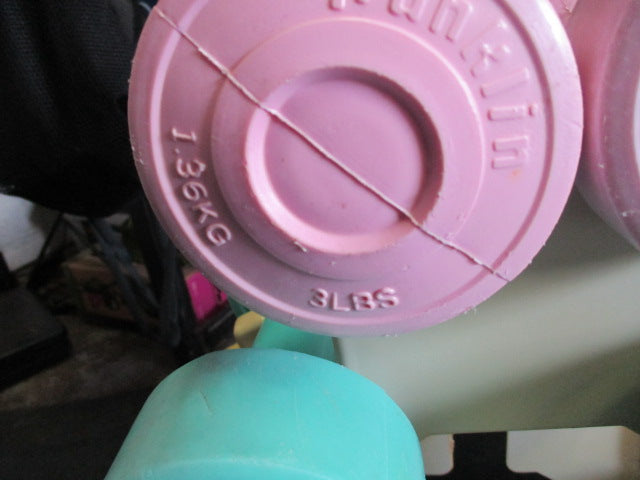 Load image into Gallery viewer, Used Franklin Dumbbell Set 2 (3 LB) 2 (5LB) 2 (10LB)
