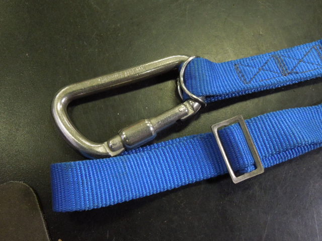 Load image into Gallery viewer, Used Marine Grade D typ Slip Lock Carabiner with Nylon Rope Connected

