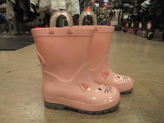 Used Old Navy Pink Cat Rain Boots Size 11Y