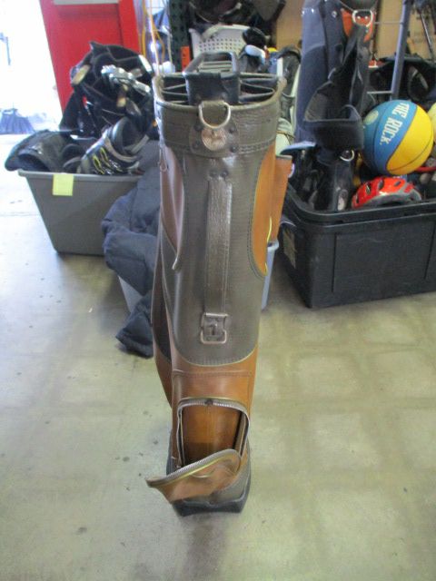 Load image into Gallery viewer, Used Vintage Atlantic Leather Golf Cart Bag - broken zippers

