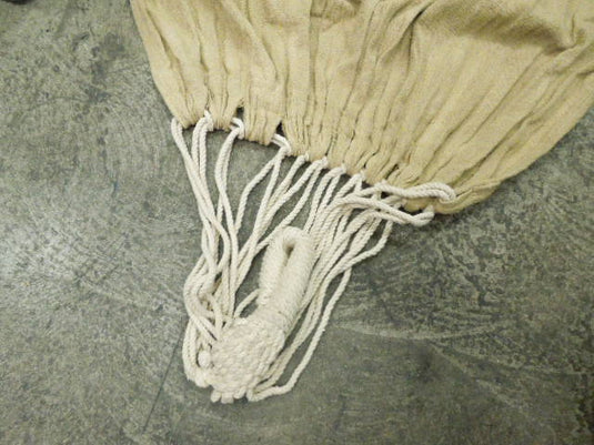 Used Tan Canvas Hammock with Tree Anchors and Hooks
