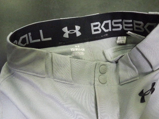 Used Under Armour Youth Straight Bottom Baseball Pants in Grey Size Youth SM