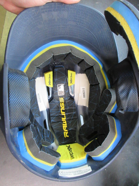 Used Rawlings Mach Batting Helmet W/ Jaw Guard - Size 6 7/8 - 7 5/8