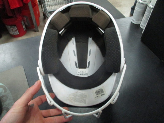Used Boombah Jr. Batting Helmet With Face Guard in White Size 6 1/4 - 7