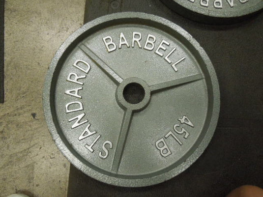 Used 45 lb Standard Olympic Cast Iron Plate