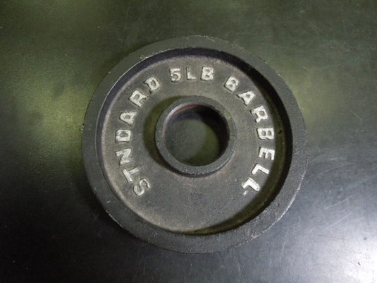 Used 5 lb Cast Iron Olympic Plate