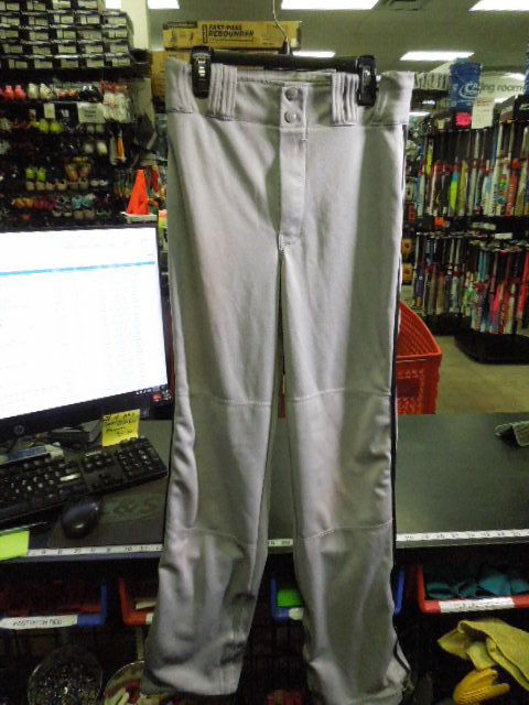 Load image into Gallery viewer, Used Champro Adjustable Open Leg Baseball Pants in Grey w/ Black Piping Size YL
