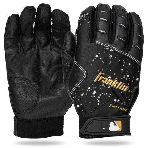 New Franklin 2nd-Skinz Batting Gloves Black/Gold Size Adult Medium